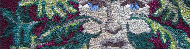 Green Man Rag Rug by Debbie Siniska